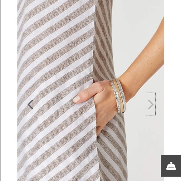 J. Jill Love Linen Chevron Stripe Summer Maxi Dress Size XS - Picture 3 of 8